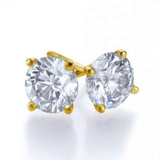 00 carat (1.00 carat each) D/SI1 4 PRONG DIAMOND STUD EARRINGS 14K 
