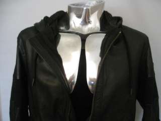 New Season Diesel LAVIRE Leather Hooded Black Jacket Large RRP£630 A 