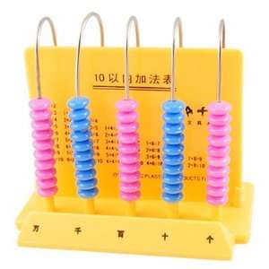   Yellow Plastic Standing Frame 50 Beads Children Counting Abacus Baby