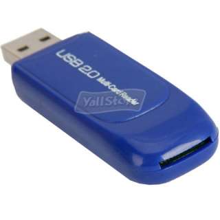New USB 2.0 SD/TF/MS/M2 High Speed Multi Memory Card Reader Blue 