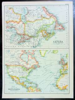 1890 Bartholomew Map of Canada & North America, USA  