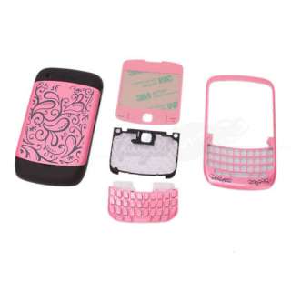 Pink Flower Full housing case for blackberry curve 8520  