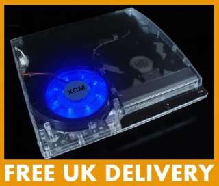 PS3 Slim Internal Cooling XCM Fan Mod Blue LEDs Light  
