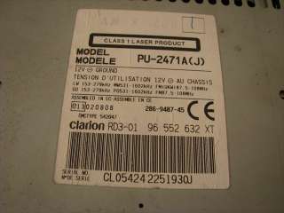  206 307 CITROEN C2 C3 BERLINGO CD PLAYER CLARION PU 2471  