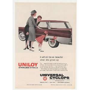  1959 Universal Cyclops Uniloy Stainless Steel Car Print Ad 
