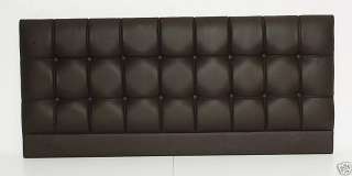 Buttoned Expresso Single Bed Headboard 3 Faux Leather  