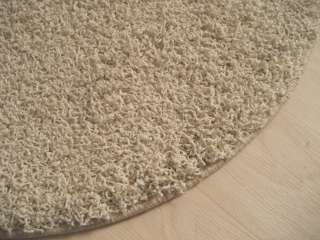 2231 runder shaggy Teppich rund beige mini shag 80 cm  