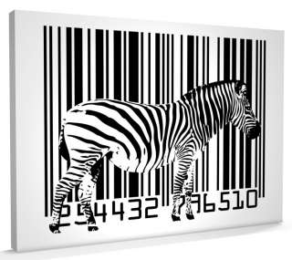 Barcode Zebra Banksy Style Print CANVAS A3 to A1   v481  
