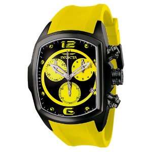   Chronograph Black Ion Plated Yellow Rubber Watch: Invicta: Watches