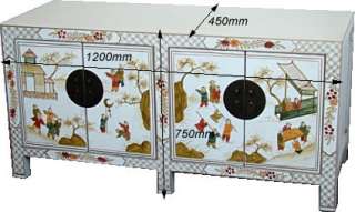 Chinese Furniture White Hand Painted Storage Cabinet  