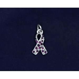  Purple Crystal Ribbon Charm   (50 Charms) Arts, Crafts & Sewing
