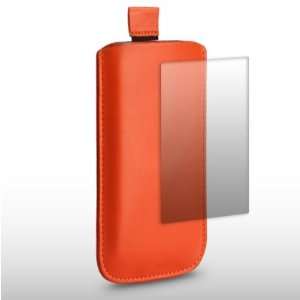  NOKIA X6 ORANGE LEATHER POCKET POUCH COVER CASE WITH 