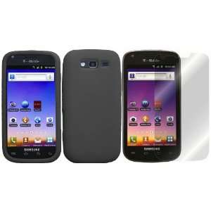 Black Silicone Jelly Skin Case Cover+LCD Screen Protector for Samsung 