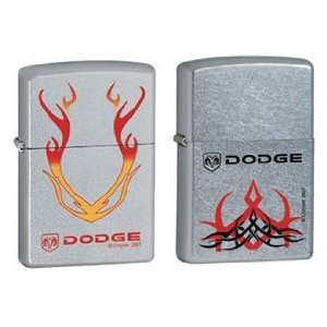  Zippo Lighter Set   Dodge Tribal, and Flames Logo Pack of 