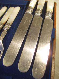   of 24 Piece Silver Plate , Mother of Pearl Knife & Fork Set  