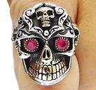 SUGAR SKULL ADJUSTABLE double ring Calavera GOTHIC day of the dead 