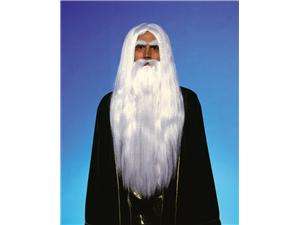    Merlin Magician White Wig & Beard Adult Costume Set