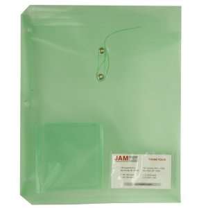  Green Button and String 3 Hole Punch Binder Envelopes with 