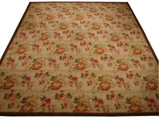 GORGEOUS 9X12 FLORAL DESIGN NEEDLEPOINT RUG  