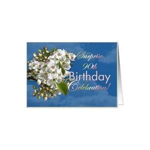  Surprise 90th Birthday Invitation with White Spring 