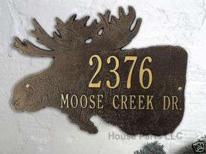 Whitehall Address Custom Plaque Moose Cabin Lodge  