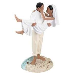  African American Beach Couple Figurine Cake Top: Home 