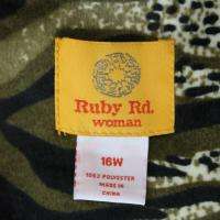 Ruby Rd Olive Animal Print Jacket 16W 18W 20W 22W 24W 825655074950 