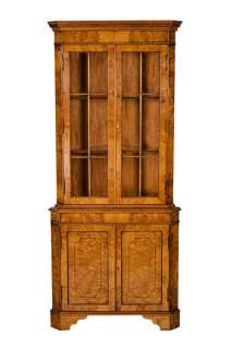 Antique Style Walnut Corner Cabinet Cupboard Shelf  