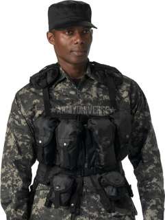 Black Military Ballistic Polyester Tactical Assault Vest 613902658004 