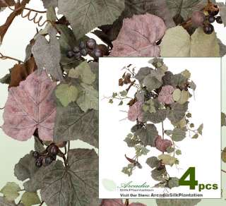 Four 30 Artificial Grape Bushes Silk Plant 541FAFS Ivy  
