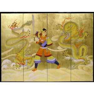  Asian Oriental Set Of 4 Wooden Wall Art Hanging Screens 