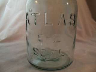 Atlas E Z Seal Vintage Old Style Metal Clamp Glass Canning Jar Glass 