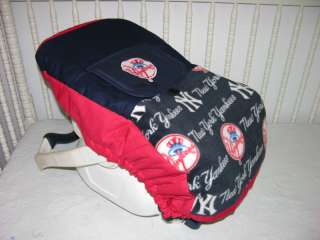 NEW INFANT CAR SEAT CARRIER COVER M/W NY YANKEES FABRIC  
