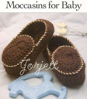 Moccasins for Baby, sport yarn baby crochet pattern  