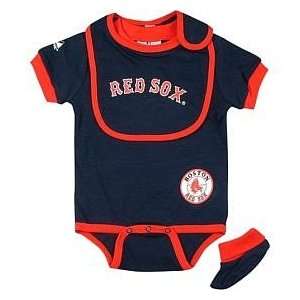  Boston Red Sox Bib and Bootie Creeper 3 pc Set Baby