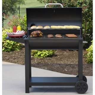   Charcoal Grill with 2 Level Shelves Traditional Barrel BBQ Grill