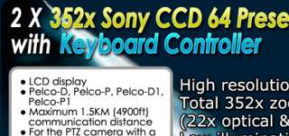 CCTV 2x PTZ preset Cameras w/ Keyboard Controller Kit  