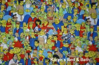 Bart Simpsons Springfield Town Folk Custom Sewn Toss Pillow