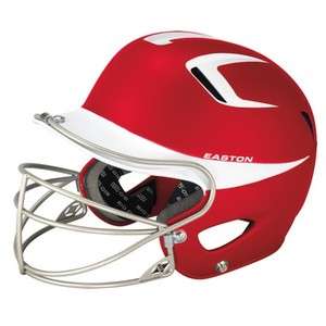   Natural Grip Two Tone Senior Batting Helmet with Mask   RedWhite