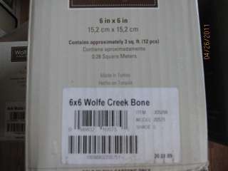 Wolfe Creek BONE 6 x 6 Tiles 12 Pcs #20575  
