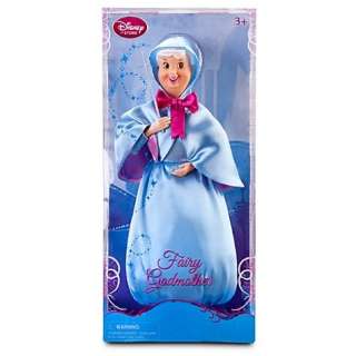 Disney Cinderella FAIRY GODMOTHER 11 inch Blue Satin Dress Magic Wand 
