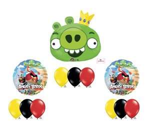   Pig Angry Birds Bird Birthday Balloon Mylar Latex Set Lot Party Supply