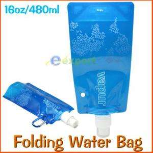 Reusable Foldable Water Bottle Bag Anti Bottle Carabiner 16oz 480ml 