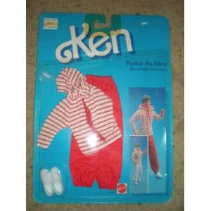  1984 Barbie Ken Twice As Nice Striped Red & White Pants 