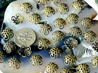 Antique Bronze Bead Caps Brass Filigree Hollow Bead Cap Findings 10mm 