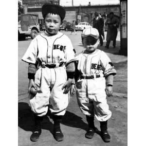   Kids Wearing American Baseball Uniforms. Ca 1950 Premium Poster Print