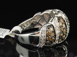   GOLD CHOCOLATE BROWN DIAMOND ENGAGEMENT RING WEDDING BAND SET  