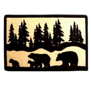  Black Bear Silhouette Home Bath Rug Mat