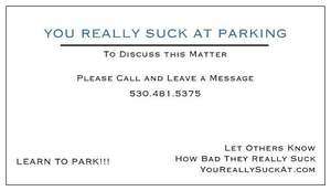 You Really Suck At Parking business card 10 pack  