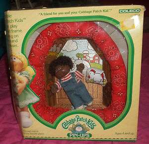 VINTAGE CABBAGE PATCH KIDS PIN UPS WITH BOX BRENTON RUDY NICE EX CON 
